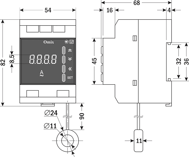 Omix D3-A1-1-N9 габариты